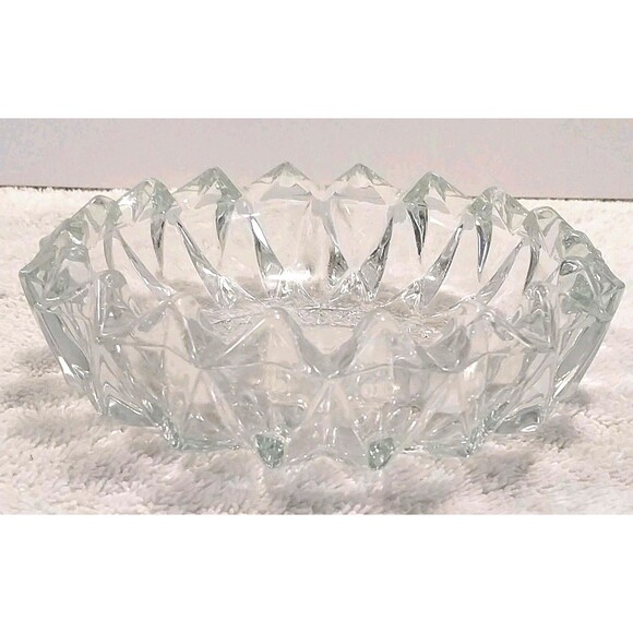 Vintage KIG Indonesia Clear Glass Ashtray Or Candy Dish 6 1/2" Round #B031 - Picture 1 of 7